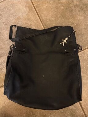Large Leather Henry Beguelin Shoulder Bag Purse Tote with Charm Accent